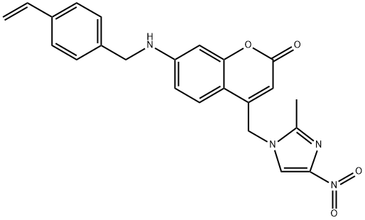 7-[[(4-ethenylphenyl)methyl]amino]-4-[(2-methyl-4-nitro-1H-imidazol-1-yl)methyl]- 2H-1-Benzopyran-2-one Structure