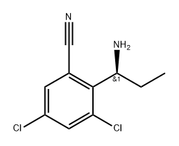 (S)-2-(1-aminopropyl)-3,5-dichlorobenzonitrile 구조식 이미지