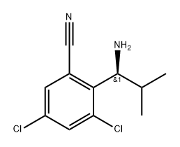 (S)-2-(1-amino-2-methylpropyl)-3,5-dichlorobenzonitrile Structure