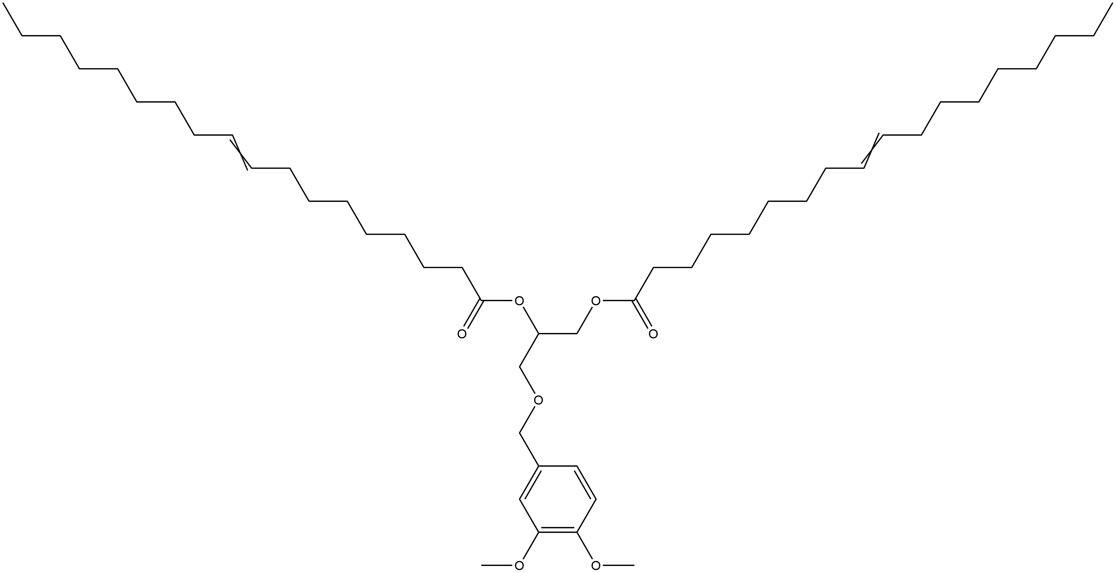 9-Octadecenoic acid (9Z)-, (1S)-1-[[(3,4-dimethoxyphenyl)methoxy]ethyl]-1,2-ethanediyl ester (9CI) Structure