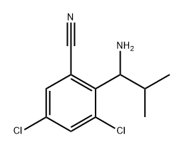 2-(1-amino-2-methylpropyl)-3,5-dichlorobenzonitrile Structure