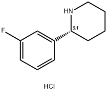 Piperidine, 2-(3-fluorophenyl)-, hydrochloride (1:1), (2R)- Structure