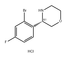 Morpholine, 3-(2-bromo-4-fluorophenyl)-, hydrochloride (1:1), (3S)- 구조식 이미지