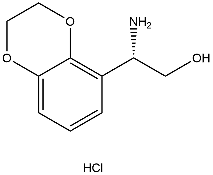 (S)-2-amino-2-(2,3-dihydrobenzo[b][1,4]dioxin-5-yl)ethan-1-ol hydrochloride Structure