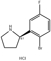 (2R)-2-(2-BROMO-5-FLUOROPHENYL)PYRROLIDINE HCl Structure