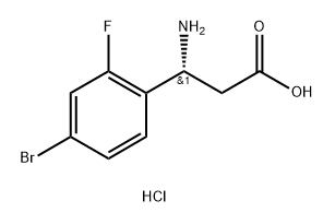 Benzenepropanoic acid, β-amino-4-bromo-2-fluoro-, hydrochloride (1:1), (βR)- Structure
