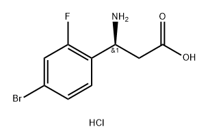 Benzenepropanoic acid, β-amino-4-bromo-2-fluoro-, hydrochloride (1:1), (βS)- Structure