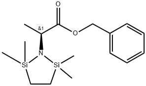 1-Aza-2,5-disilacyclopentane-1-acetic  acid,  -alpha-,2,2,5,5-pentamethyl-,  phenylmethyl  ester,  (S)-  (9CI) Structure