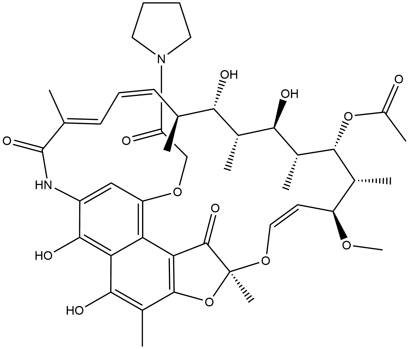 Rifamycin, 4-O-[2-oxo-2-(1-pyrrolidinyl)ethyl]- (9CI) Structure