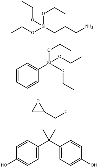 Phenol, 4,4'-(1-methylethylidene)bis-, polymer with (chloromethyl)oxirane, triethoxyphenylsilane and 3-(triethoxysilyl)-1-propanamine Structure