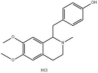 Phenol, 4-[(1,2,3,4-tetrahydro-6,7-dimethoxy-2-methyl-1-isoquinolinyl)methyl]-, hydrochloride (1:1) 구조식 이미지