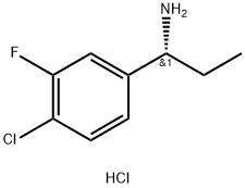 Benzenemethanamine, 4-chloro-α-ethyl-3-fluoro-, hydrochloride (1:1), (αR)- Structure