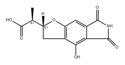 2H-Furo[2,3-f]isoindole-2-acetic acid, 3,5,6,7-tetrahydro-4-hydroxy-α-methyl-5,7-dioxo-, (αR,2S)-rel- Structure