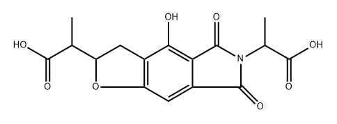 2H-Furo[2,3-f]isoindole-2,6(3H)-diacetic acid, 5,7-dihydro-4-hydroxy-α,α'-dimethyl-5,7-dioxo- Structure