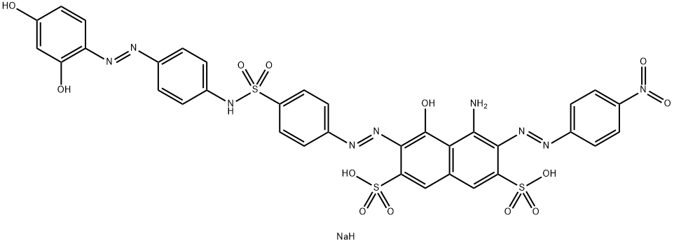 2,7-Naphthalenedisulfonic acid, 4-amino-6-[2-[4-[[[4-[2-(2,4-dihydroxyphenyl)diazenyl]phenyl]amino]sulfonyl]phenyl]diazenyl]-5-hydroxy-3-[2-(4-nitrophenyl)diazenyl]-, sodium salt (1:2) Structure