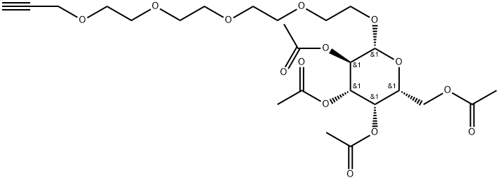 Propargyl-PEG5-tetra-Ac-beta-D-galactose Structure