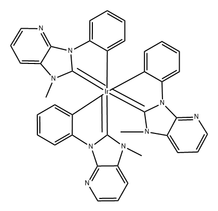 Iridium, tris[(1-methyl-1H-imidazo[4,5-b]pyridin-3(2H)-yl-2-ylidene)-1,2-phenylene]-, (OC-6-21)- Structure