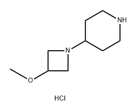 Piperidine, 4-(3-methoxy-1-azetidinyl)-, hydrochloride (1:2) Structure