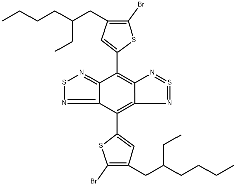 4,8-bis(5-bromo-4-(2-ethylhexyl)thiophen-2-yl)benzo[1,2-c:4,5-c']bis[1,2,5]thiadiazole 구조식 이미지