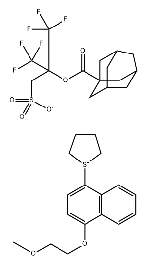 Thiophenium, tetrahydro-1-[4-(2-methoxyethoxy)-1-naphthalenyl]-, salt with 2,2,2-trifluoro-1-(sulfomethyl)-1-(trifluoromethyl)ethyl tricyclo[3.3.1.13,7]decane-1-carboxylate (1:1) 구조식 이미지