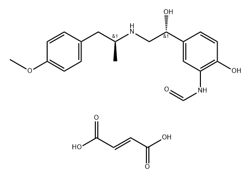Formamide, N-[2-hydroxy-5-[1-hydroxy-2-[[2-(4-methoxyphenyl)-1-methylethyl]amino]ethyl]phenyl]-, [R-(R*,S*)]-, (E)-2-butenedioate (2:1) (salt) Structure
