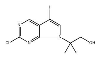 7H-Pyrrolo[2,3-d]pyrimidine-7-ethanol, 2-chloro-5-iodo-β,β-dimethyl- Structure