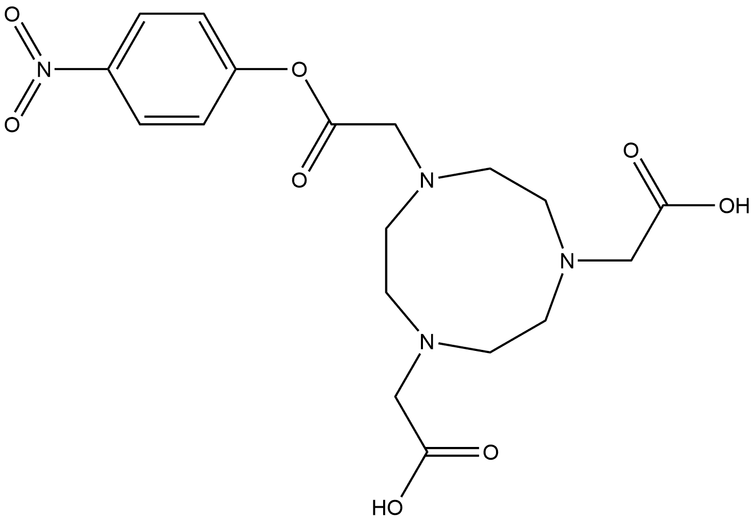 1H-1,4,7-Triazonine-1,4,7-triacetic acid, hexahydro-, 1-(4-nitrophenyl) ester Structure