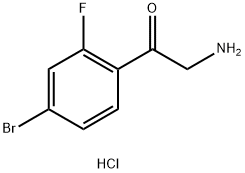 2-Amino-1-(4-bromo-2-fluorophenyl)ethan-1-one hydrochloride 구조식 이미지