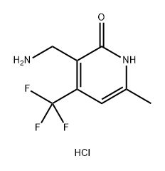 2(1H)-Pyridinone, 3-(aminomethyl)-6-methyl-4-(trifluoromethyl)-, hydrochloride (1:1) 구조식 이미지