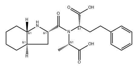 Benzenebutanoic acid, α-[[(1S)-1-carboxyethyl][[(2S,3aR,7aS)-octahydro-1H-indol-2-yl]carbonyl]amino]-, (αS)- 구조식 이미지