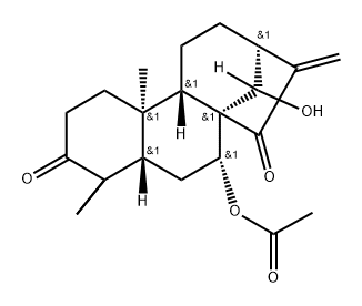Kaur-16-ene-3,15-dione,7-(acetyloxy)-14-hydroxy-, (7a,14R)- 구조식 이미지