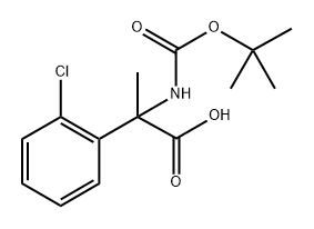 2-{[(tert-butoxy)carbonyl]amino}-2-(2-chloropheny l)propanoic acid Structure