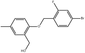 2-[(4-Bromo-2-fluorophenyl)methoxy]-5-methylbenzenemethanol Structure