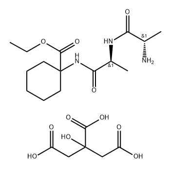 L-Alaninamide, L-alanyl-N-[1-(ethoxycarbonyl)cyclohexyl]-, 2-hydroxy-1,2,3-propanetricarboxylate (1:1) Structure