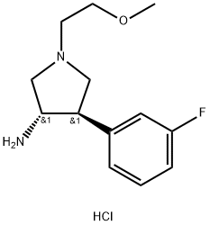 (3S,4R)-4-(3-fluorophenyl)-1-(2-methoxyethyl)pyrrolidin-3-aminedihydrochloride 구조식 이미지