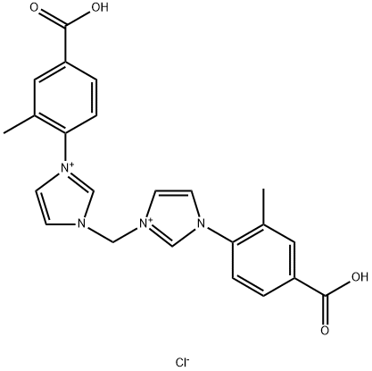 1H-Imidazolium, 3,3'-methylenebis[1-(4-carboxy-2-methylphenyl)-, chloride (1:2) Structure