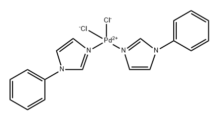 (SP-4-1)-dichlorobis(1-phenyl-1H-imidazole-κN3)-Palladium 구조식 이미지