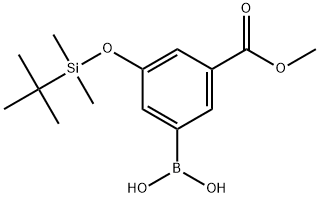 Benzoic acid, 3-borono-5-[[(1,1-dimethylethyl)dimethylsilyl]oxy]-, 1-methyl ester Structure