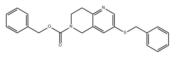 Benzyl 3-(benzylthio)-7,8-dihydro-1,6-naphthyridine-6(5H)-carboxylate 구조식 이미지