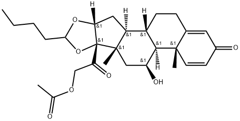 Pregna-1,4-diene-3,20-dione, 21-(acetyloxy)-11-hydroxy-16,17-[pentylidenebis(oxy)]-, (11β,16α)- (9CI) 구조식 이미지
