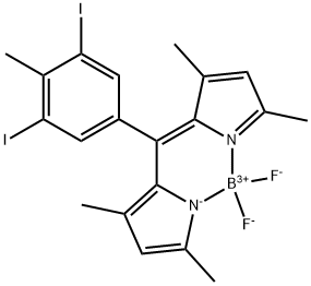 Boron, [2-[(3,5-diiodo-4-methylphenyl)(3,5-dimethyl-2H-pyrrol-2-ylidene-κN)methyl]-3,5-dimethyl-1H-pyrrolato-κN]difluoro-, (T-4)- Structure