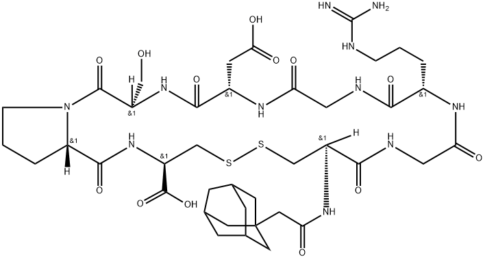 1-ADAMANTANEACETYL-CYS-GLY-ARG-GLY-*ASP-SER-PRO-LYS Structure