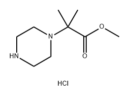 1-Piperazineacetic acid, α,α-dimethyl-, methyl ester, hydrochloride (1:1) 구조식 이미지