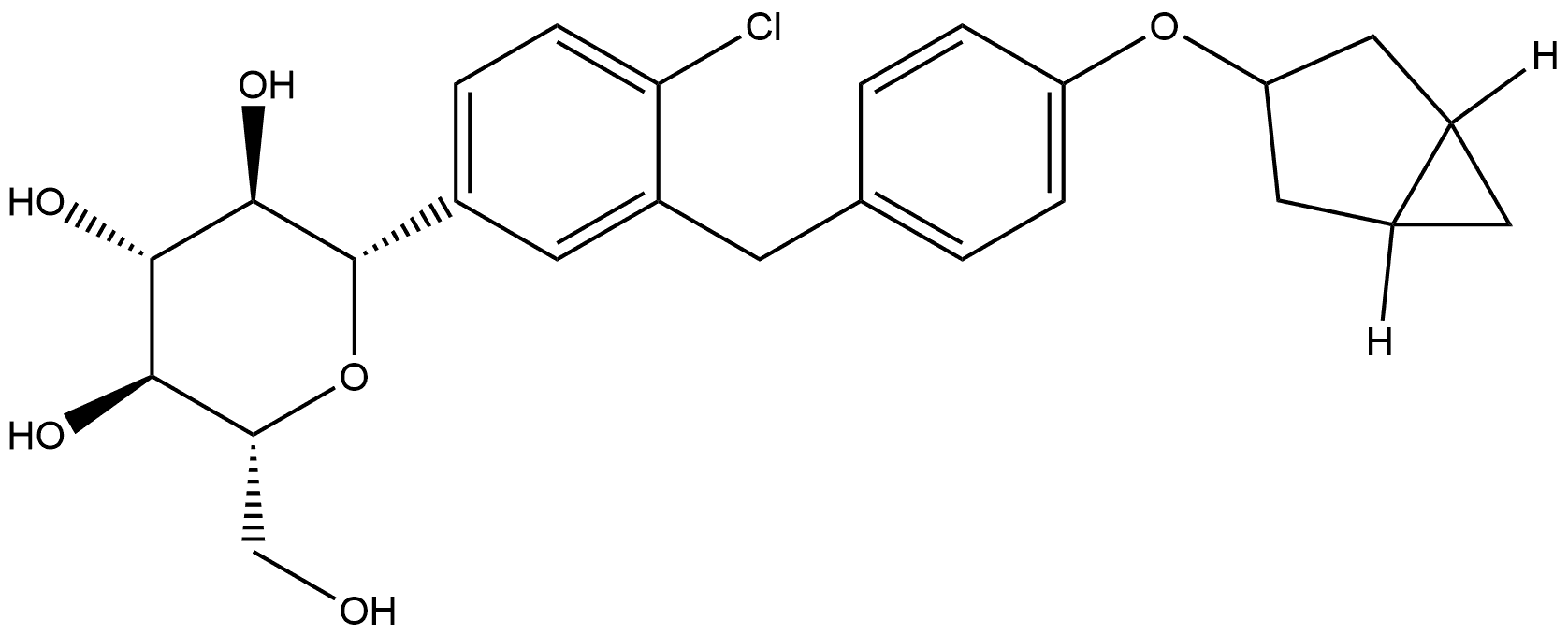 D-Glucitol, 1,5-anhydro-1-C-[3-[[4-(bicyclo[3.1.0]hex-3-yloxy)phenyl]methyl]-4-chlorophenyl]-, (1S)- Structure