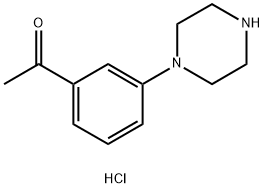 Ethanone, 1-[3-(1-piperazinyl)phenyl]-, hydrochloride (1:1) Structure