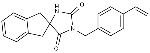 1-[(4-ethenylphenyl)methyl]-1′,3′-dihydrospiro[imidazolidine-4,2′-[2H]indene]-2,5-dione Structure