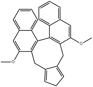 3H-Cyclopenta[6,7]cycloocta[2,1-a:3,4-a']dinaphthalene, 5,7-dihydro-2,8-dimethoxy-, (13bR)- Structure