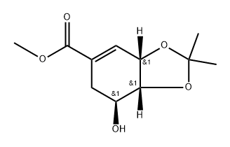 (3aS,7aR)-Ethyl 7-hydroxy-2,2-dimethyl-3a,6,7,7a-tetrahydrobenzo[d][1,3]dioxole-5-carboxylate 구조식 이미지