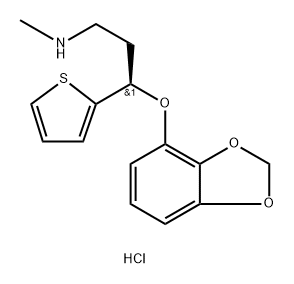 2-Thiophenepropanamine, γ-(1,3-benzodioxol-4-yloxy)-N-methyl-, hydrochloride (1:1), (γR)- Structure