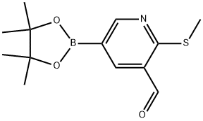 2-(Methylthio)-5-(4,4,5,5-tetramethyl-1,3,2-dioxaborolan-2-yl)-3-pyridinecarb... Structure